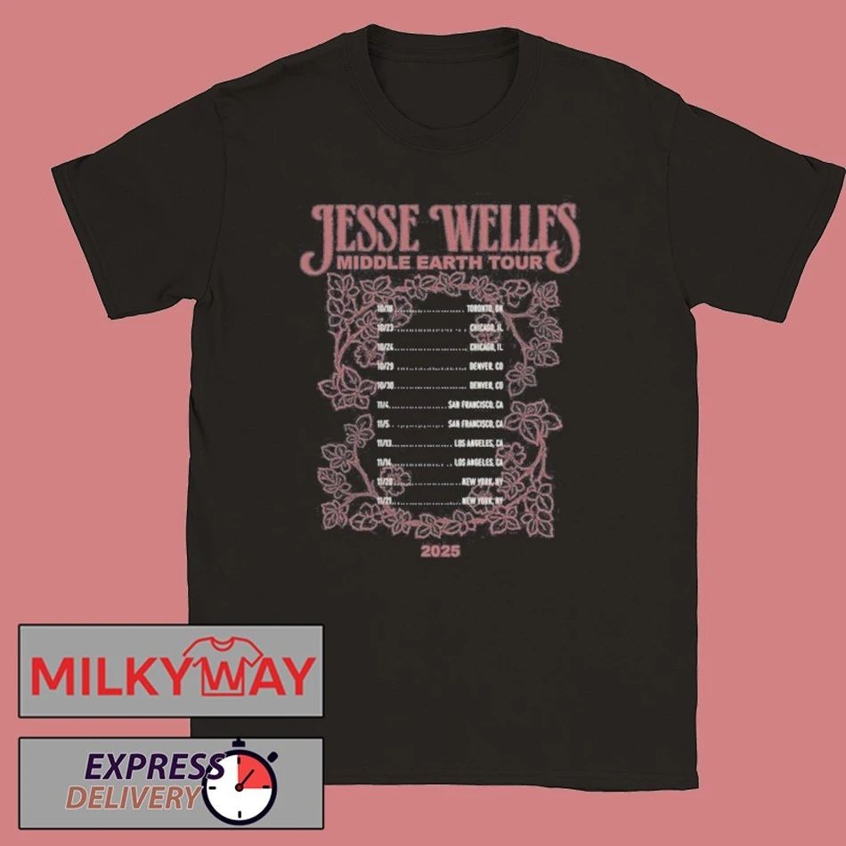 Jesse Welles 2025 Middle Earth Tour Tee Shirt