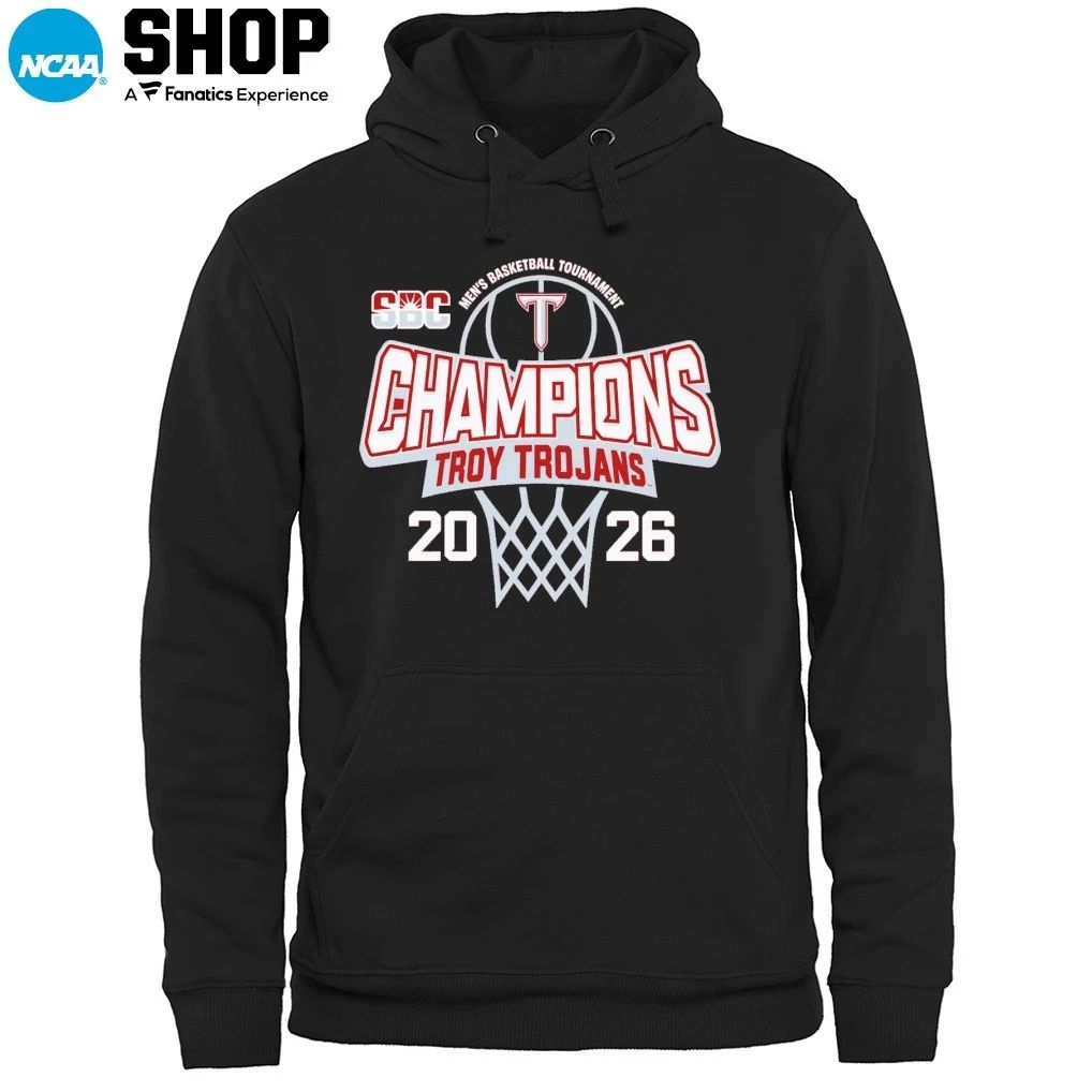 Troy University Trojans 2026 Sun Belt Men’s Basketball Tournament Champions T-Shirt