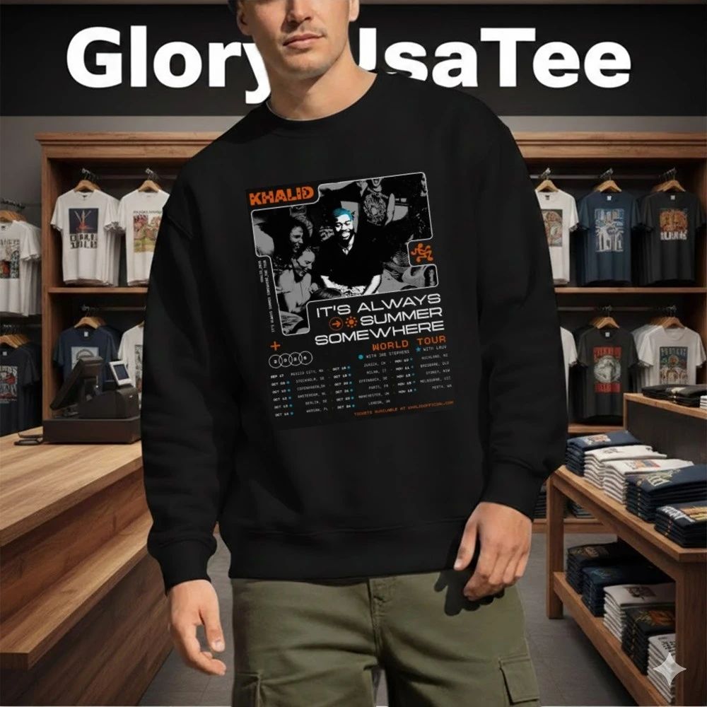 Khalid World Tour 2026 It’s Always Summer Somewhere Schedule Tour Dates Poster Shirt