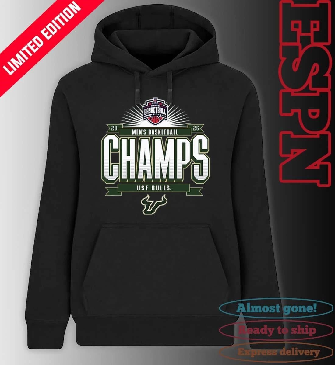 USF Bulls American Conference Men’s Basketball Tournament Champions Official T-Shirt