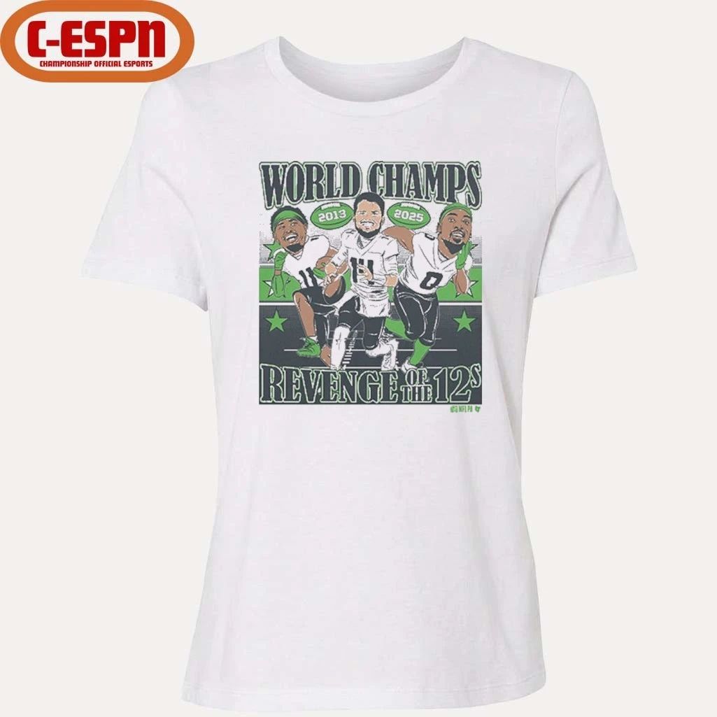 Sam Darnold, Jaxon Smith-Njigba, & DeMarcus Lawrence World Champions Caricatures Shirt