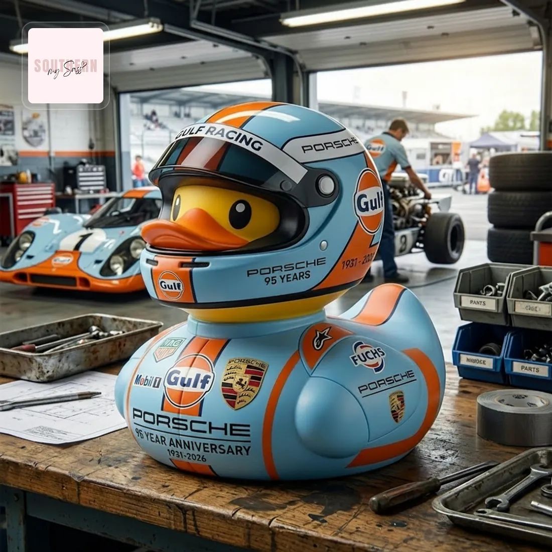 Porsche Gulf Racing 95th Anniversary Collectible Rubber Duck