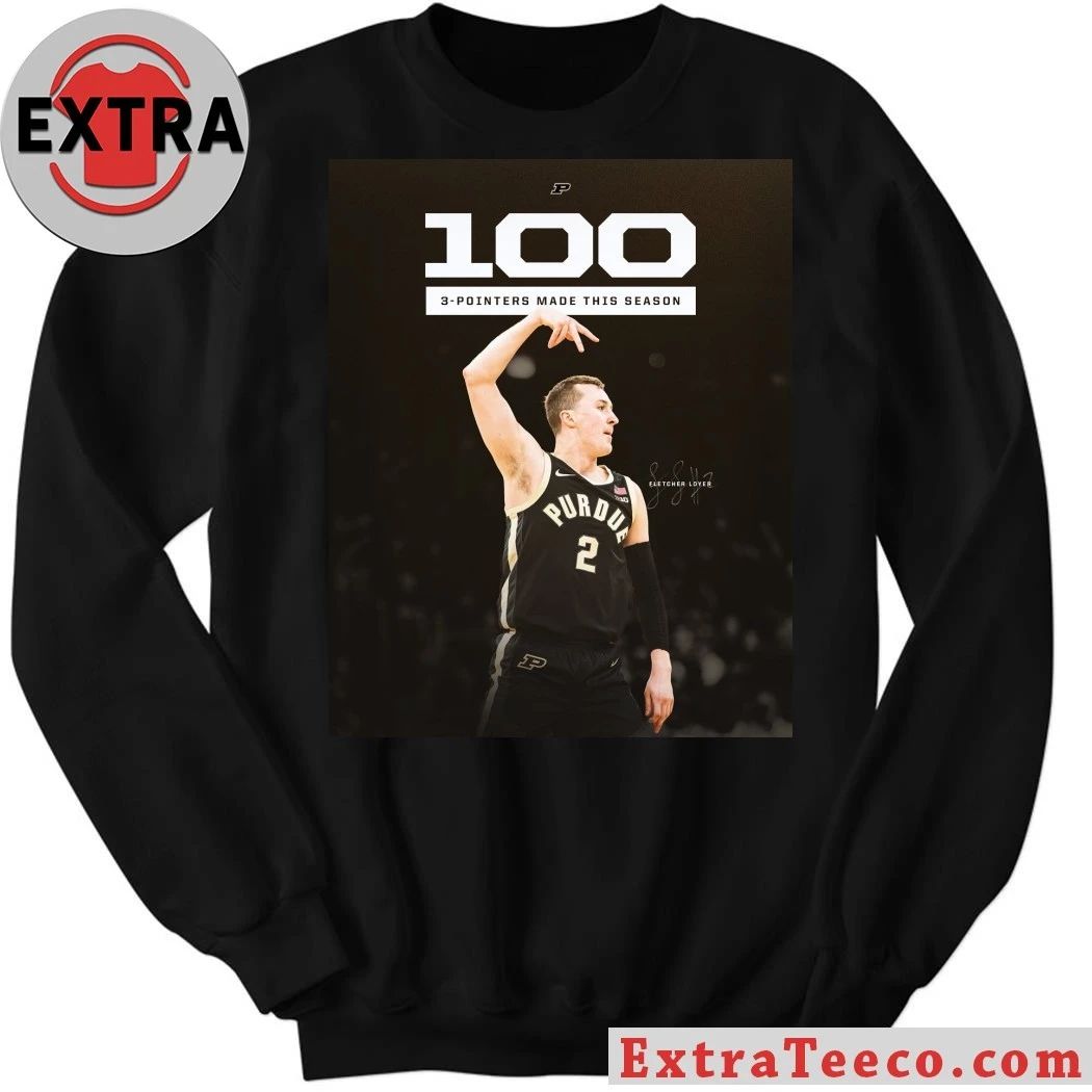 Fletcher Loyer of the Purdue Boilermakers basketball team has officially reached 100 successful three-point shots Shirt
