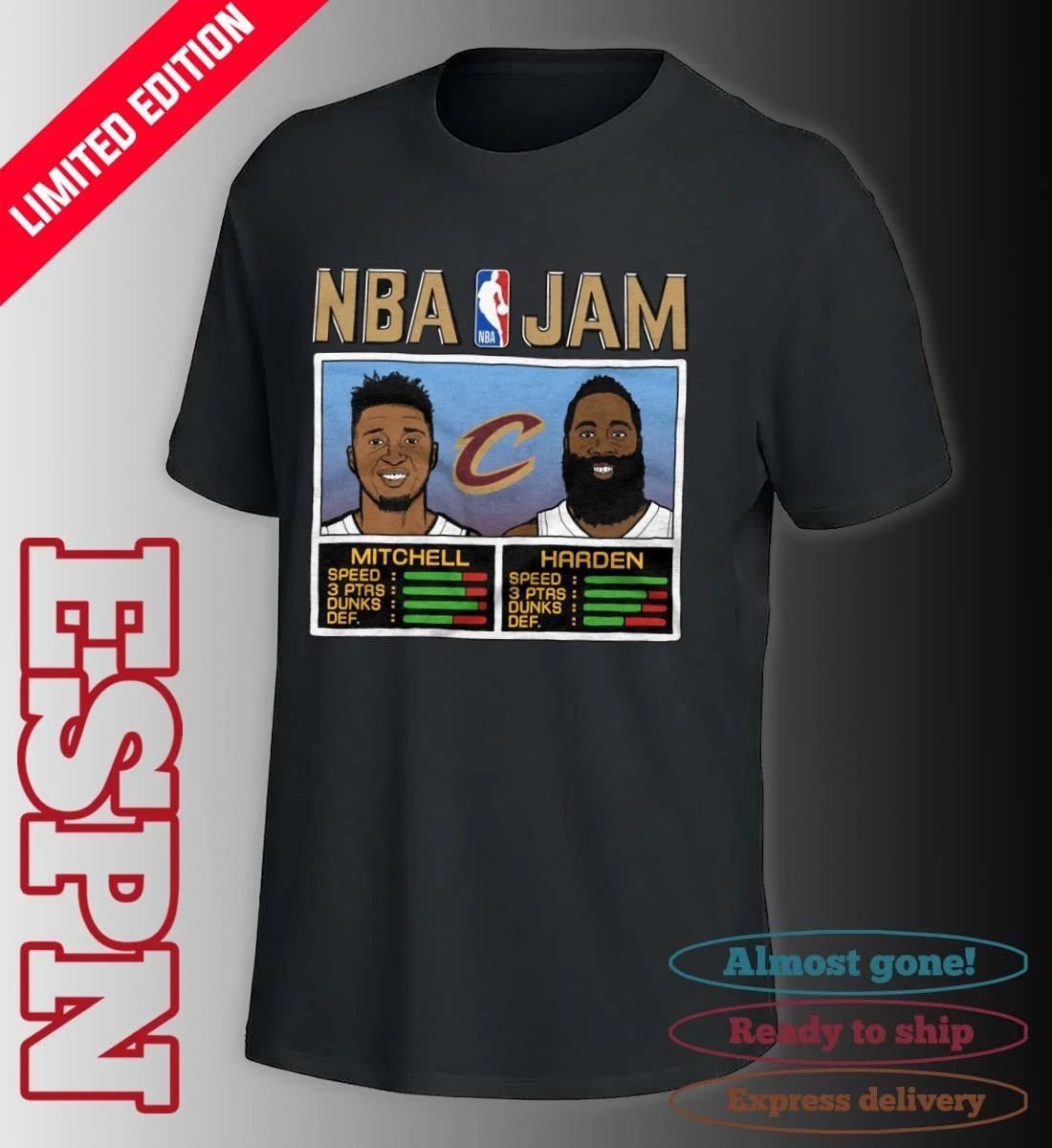 NBA Jam Cleveland Cavaliers Mitchell And Harden Shirt
