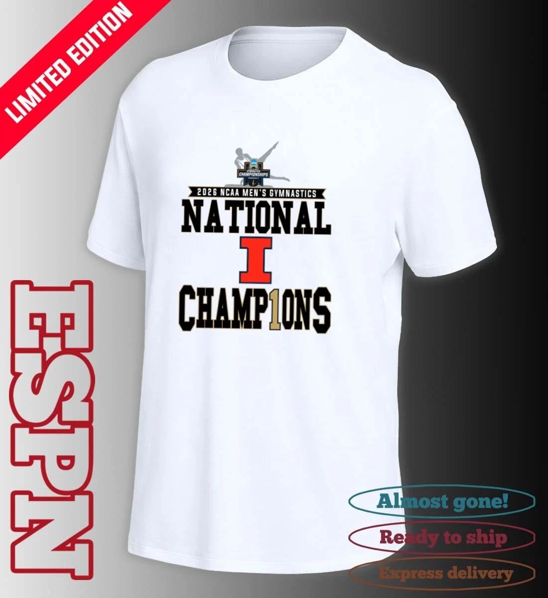Illinois Men’s Gymnastics 2026 NCAA National Champions Locker Room T-Shirt