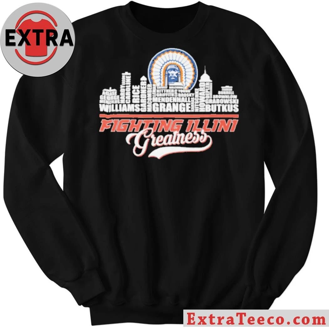 Fighting Illini Greatness University of Illinois Legends Typography Logo Shirt