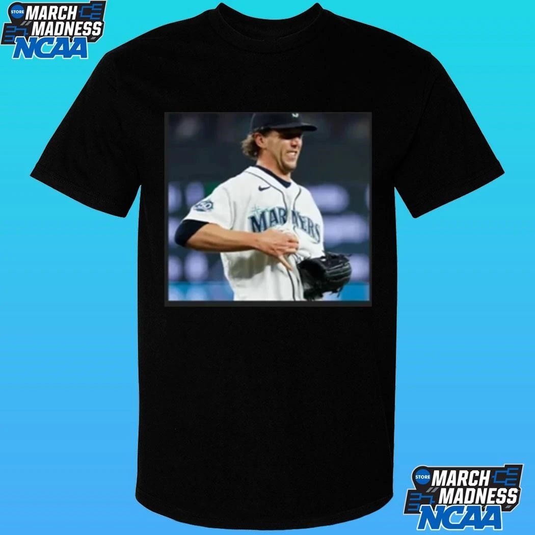 Logan Gilbert Baseball Pitcher Catches Ball In Shirt