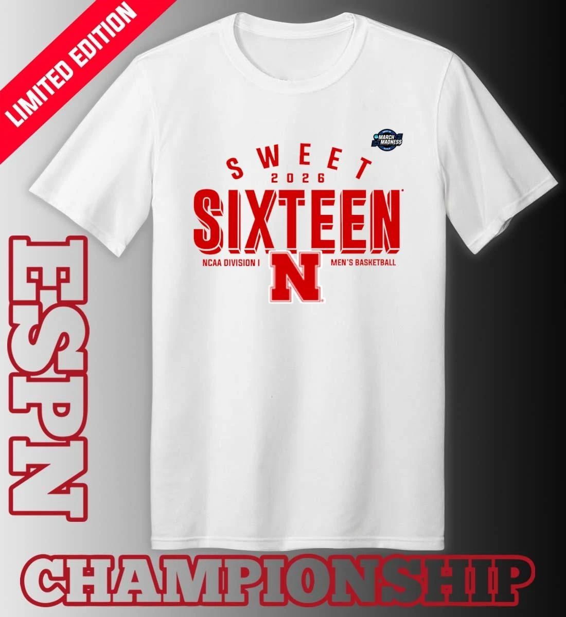 Sweet 16 Nebraska Cornhuskers 2026 NCAA Men’s Basketball T-Shirt