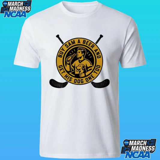 Buy Sam A Beer And Drink Get His Dog One Too Hockey Funny Pet Shirt