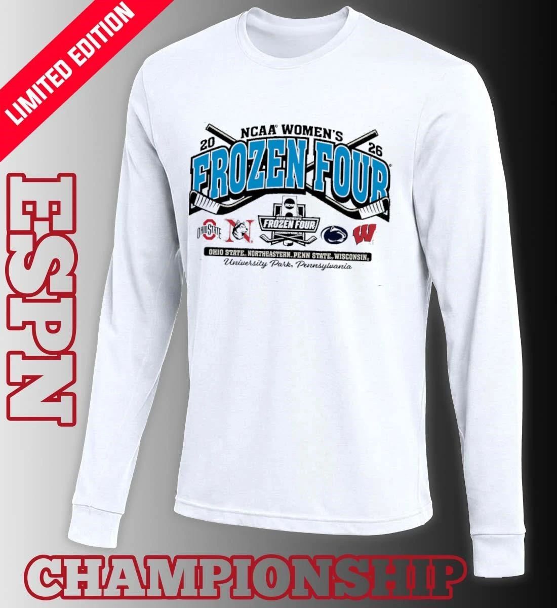 4 Teams NCCA Women’s Hockey 2026 Frozen Four T-Shirt