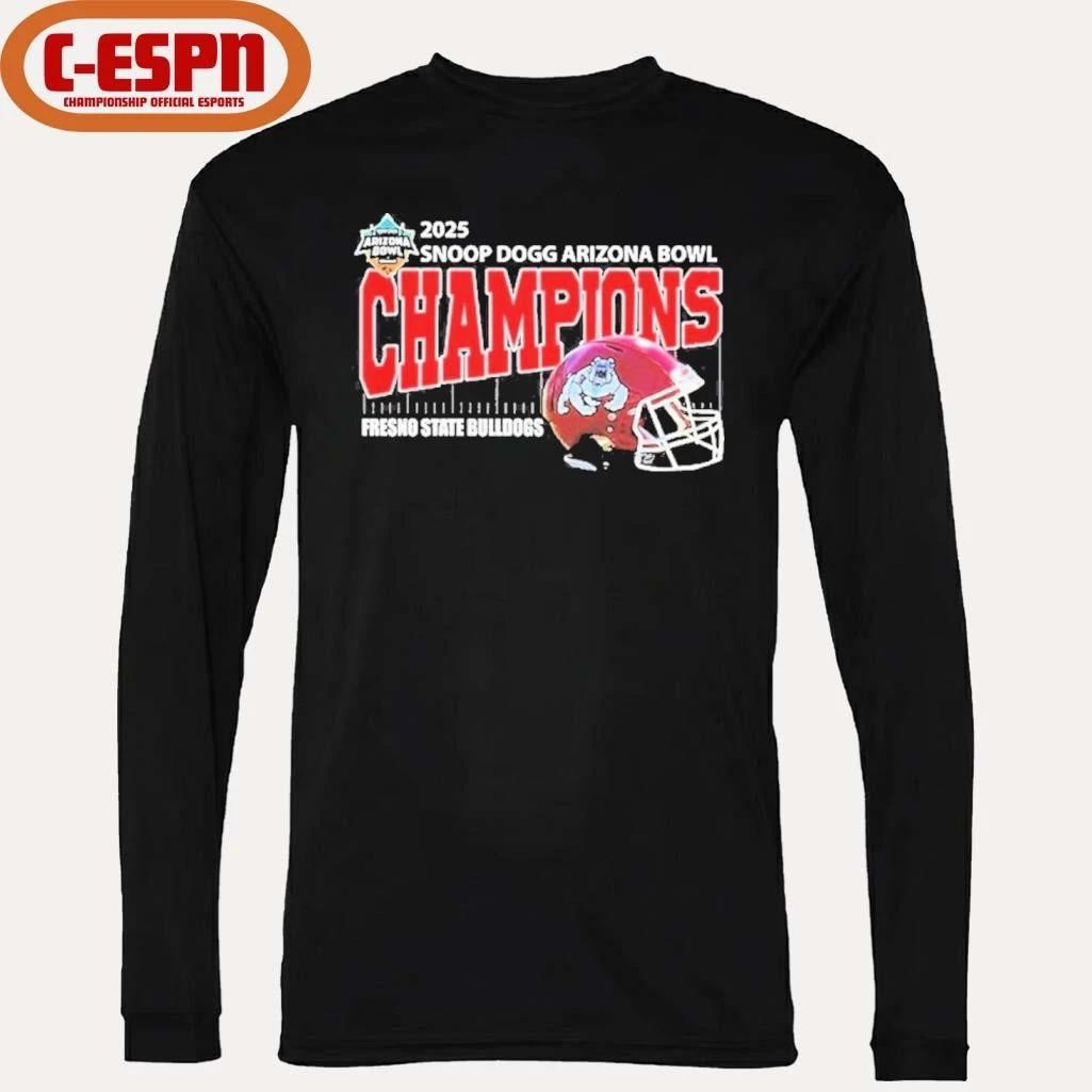 Fresno State Bulldogs 2025 Snoop Dogg Arizona Bowl Champions Helmet Shirt