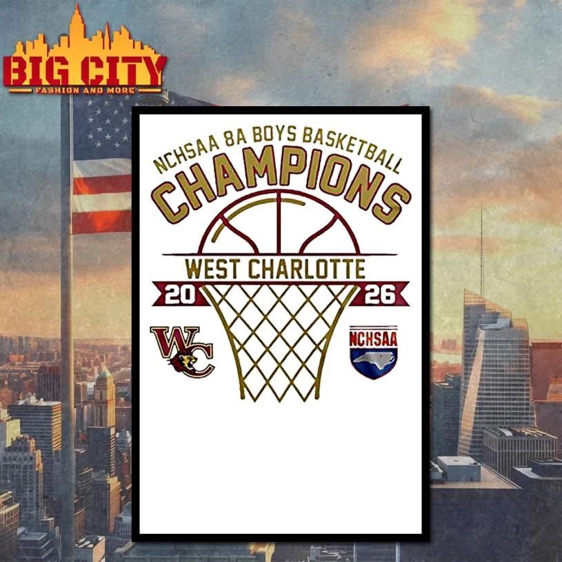 West Charlotte 2026 Nchsaa 8a Boys Basketball Champions College Shirt