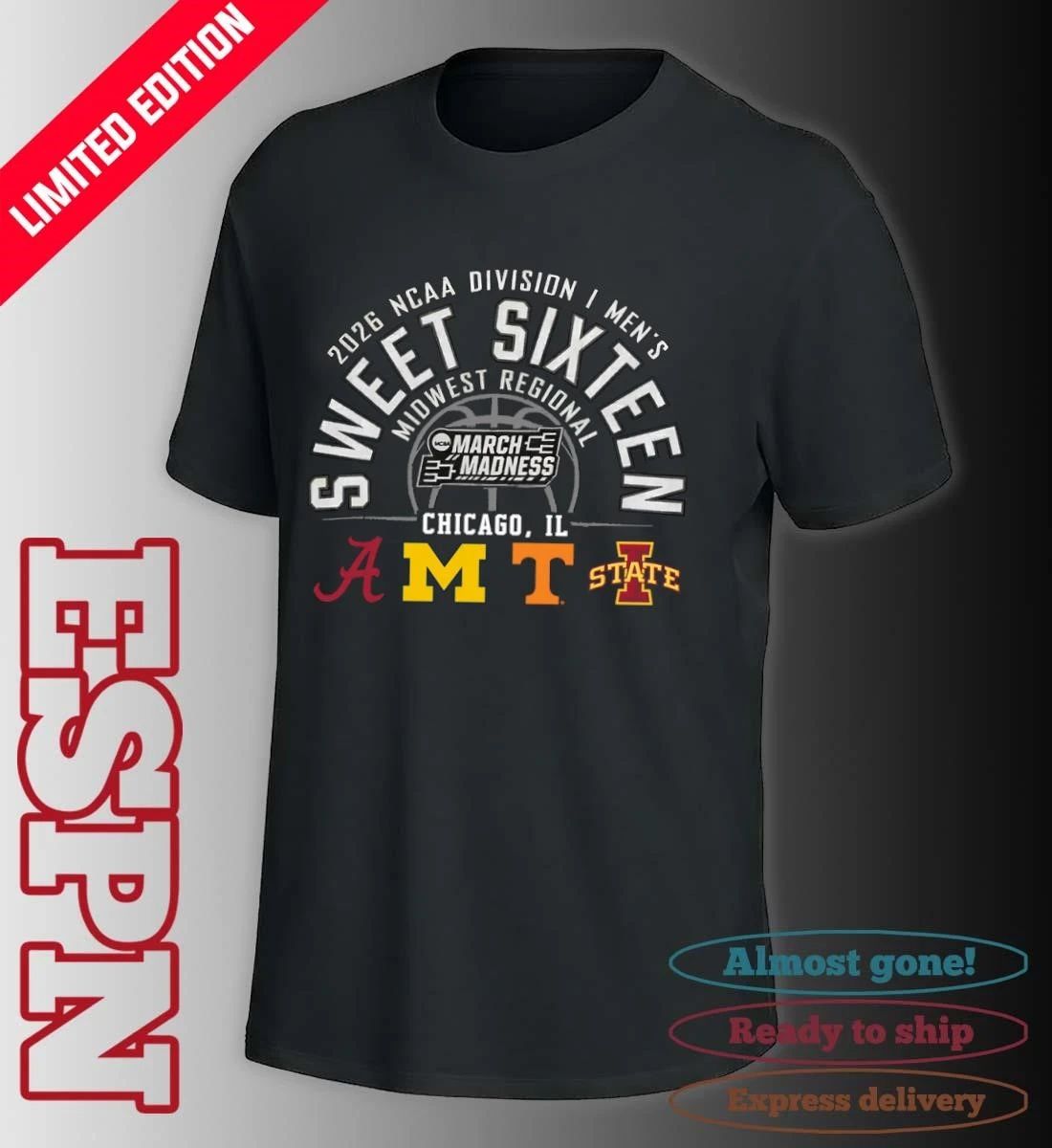 2026 NCAA DI Men’s Basketball Sweet 16 Midwest Regional – Chicago, IL T-Shirt