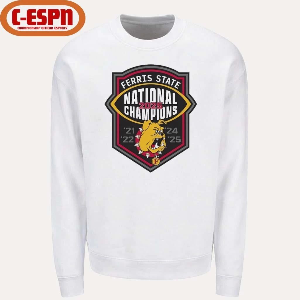Ferris State Bulldogs NCAA Division II national championship 5-Time Shirt