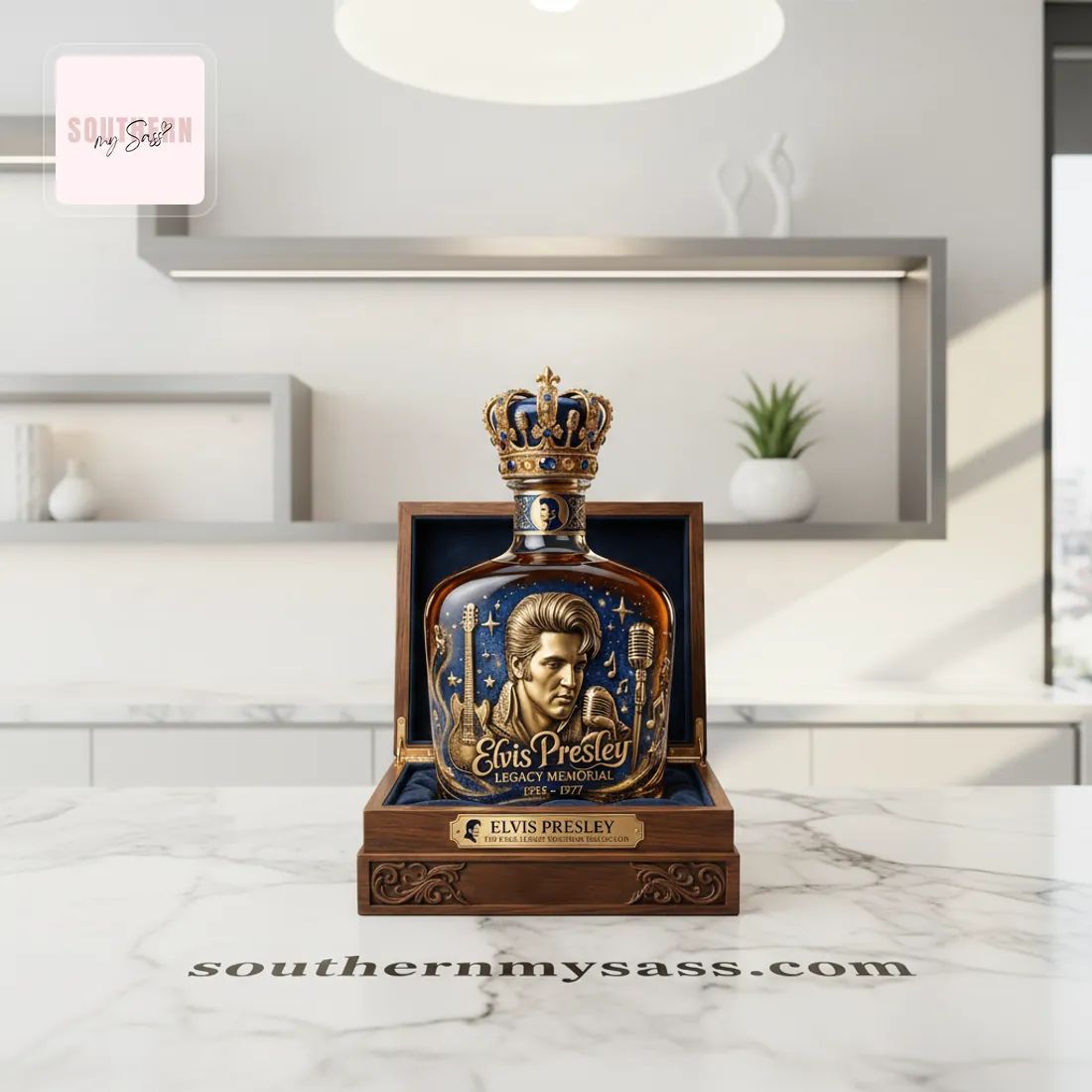 Elvis Presley Legacy Memorial 1935-1977 Whiskey Bottle