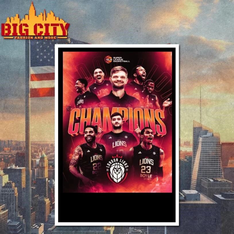 London Lions Basketball Champions 2026 Super League Basketball League Championship Poster Shirt