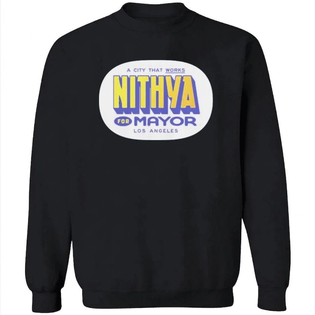 NIthya Raman For Mayor Los Angeles Garment-Dyed Shirt