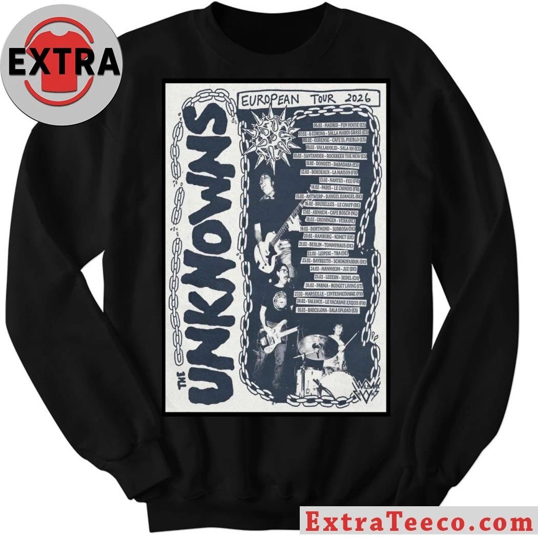 Original ThE UnKnOwNs EU Tour 2026 Poster T-Shirt