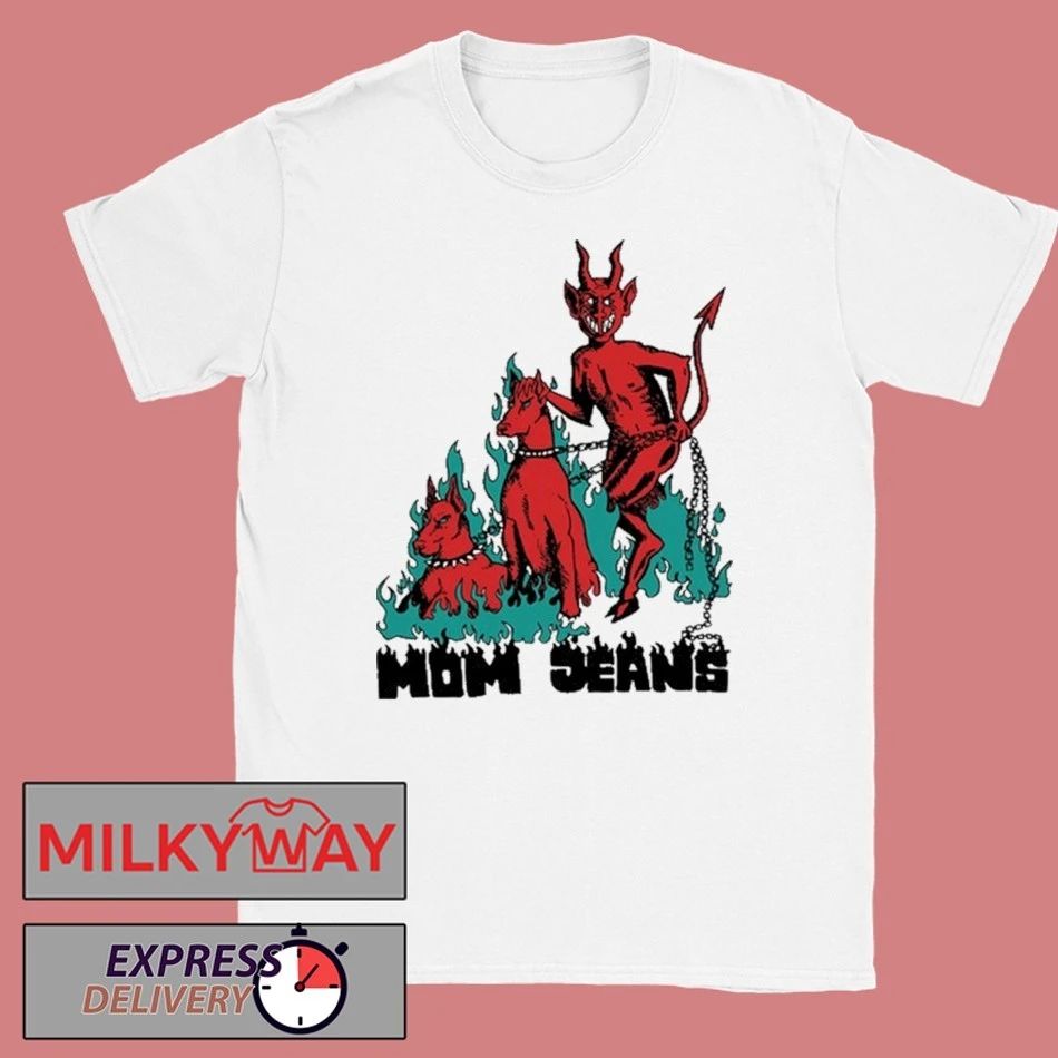 Devil Dog Cropped Boxy Mom Jeans Shirt