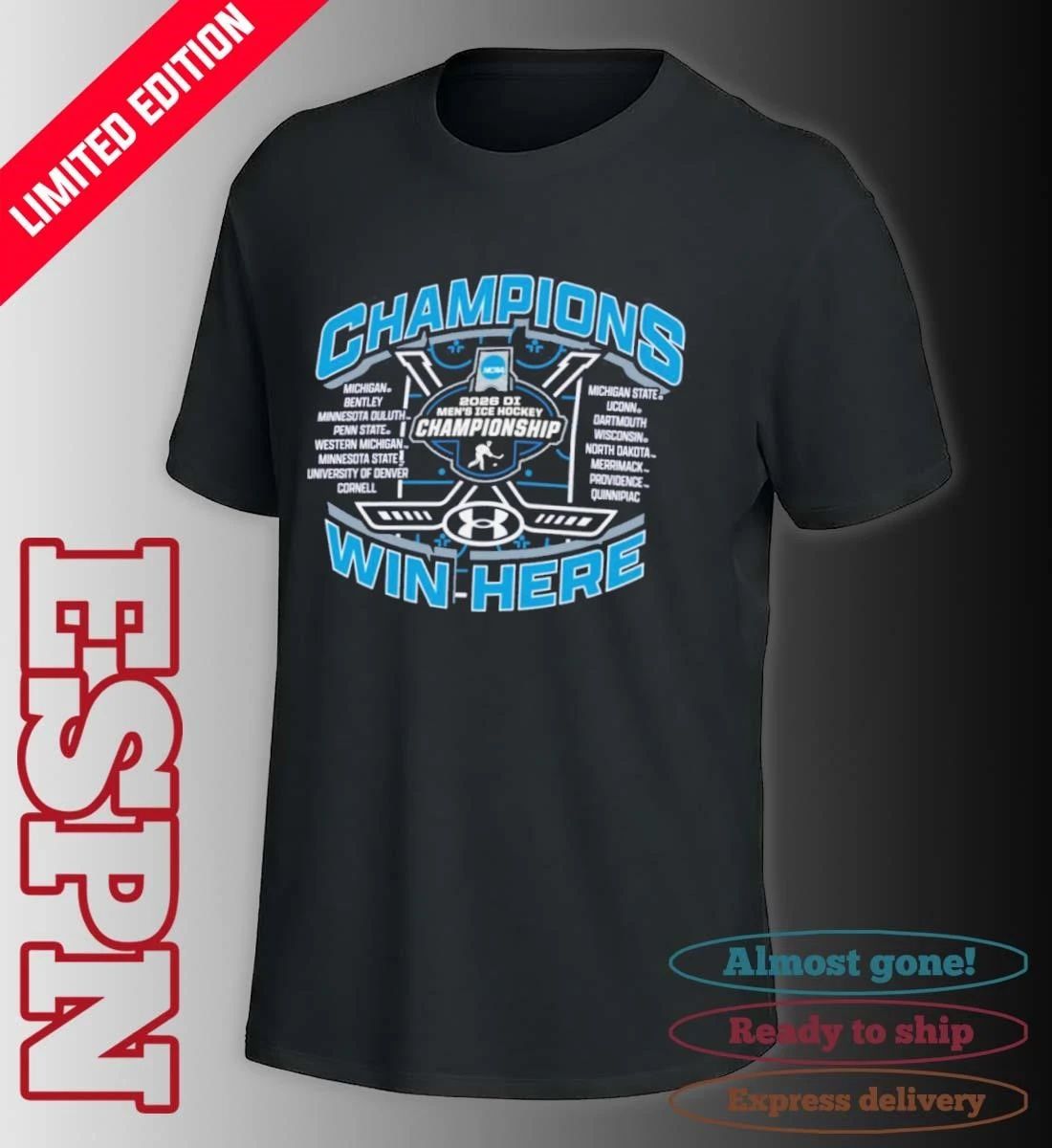 2026 NCAA DI Men’s Ice Hockey Regionals Champions Win Here T-Shirt