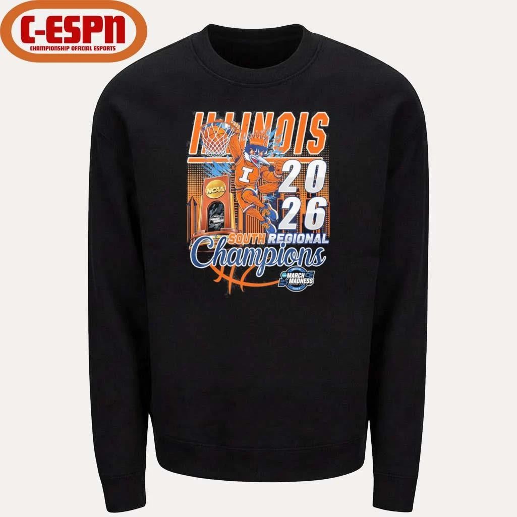 Illinois Men’s Basketball Mascot 2026 South Regional Champions Shirt