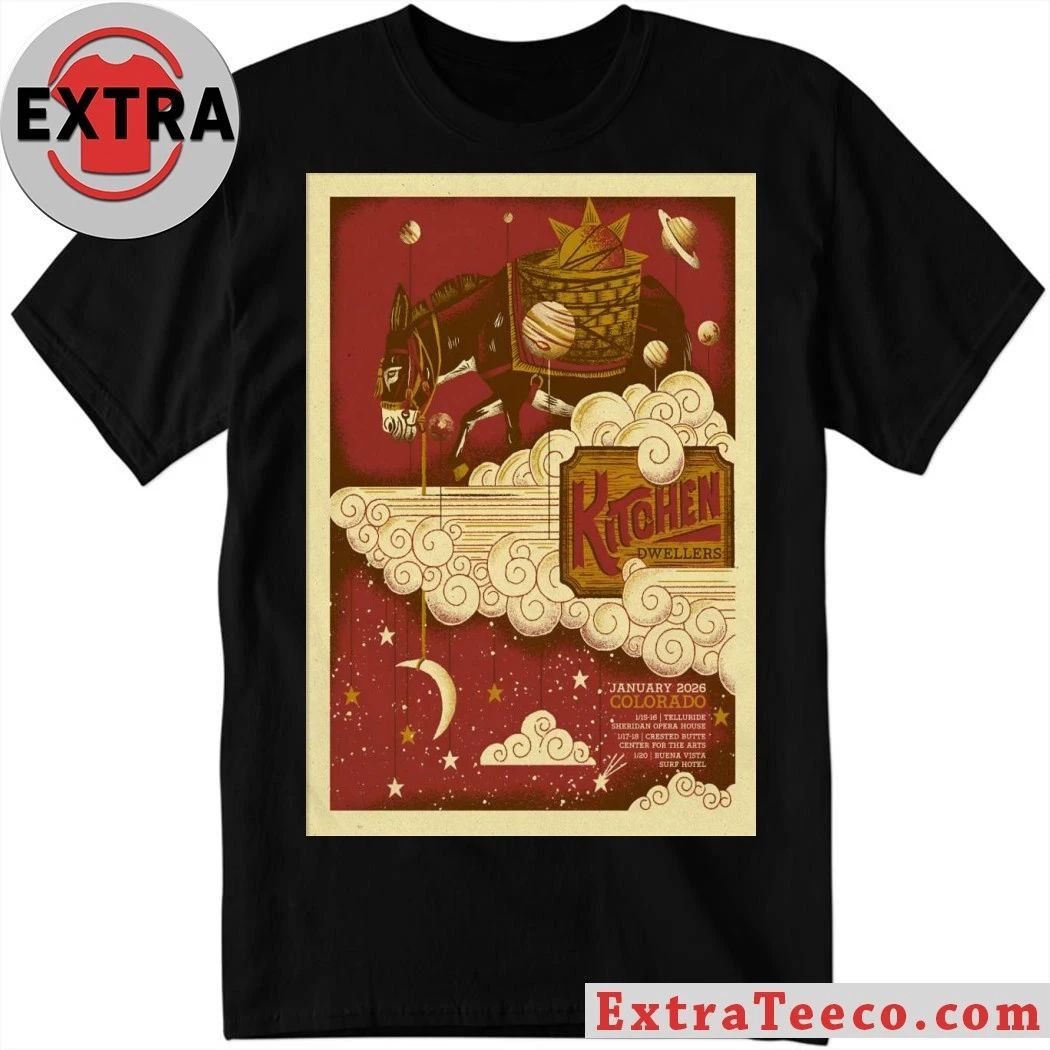 Kitchen Dwellers January 2026 Colorado Shows Poster Shirt