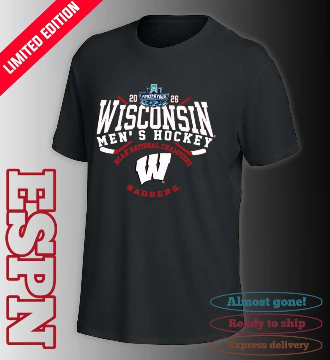 2026 Wisconsin Badgers Men’s Hockey National Champions T-Shirt