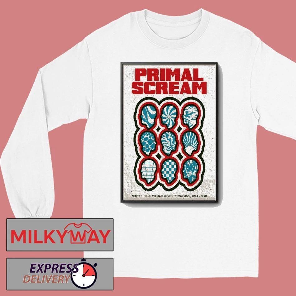 Primal Scream Nov 9 2025 Veltrac Music Fest in Lima Peru Poster shirt