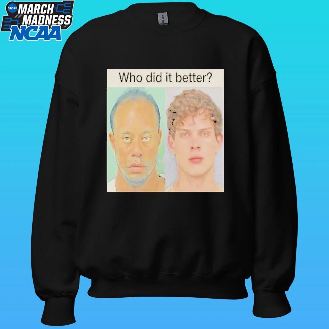 Tiger Woods And Clavicular Mugshot Who Did It Better Photo Shirt