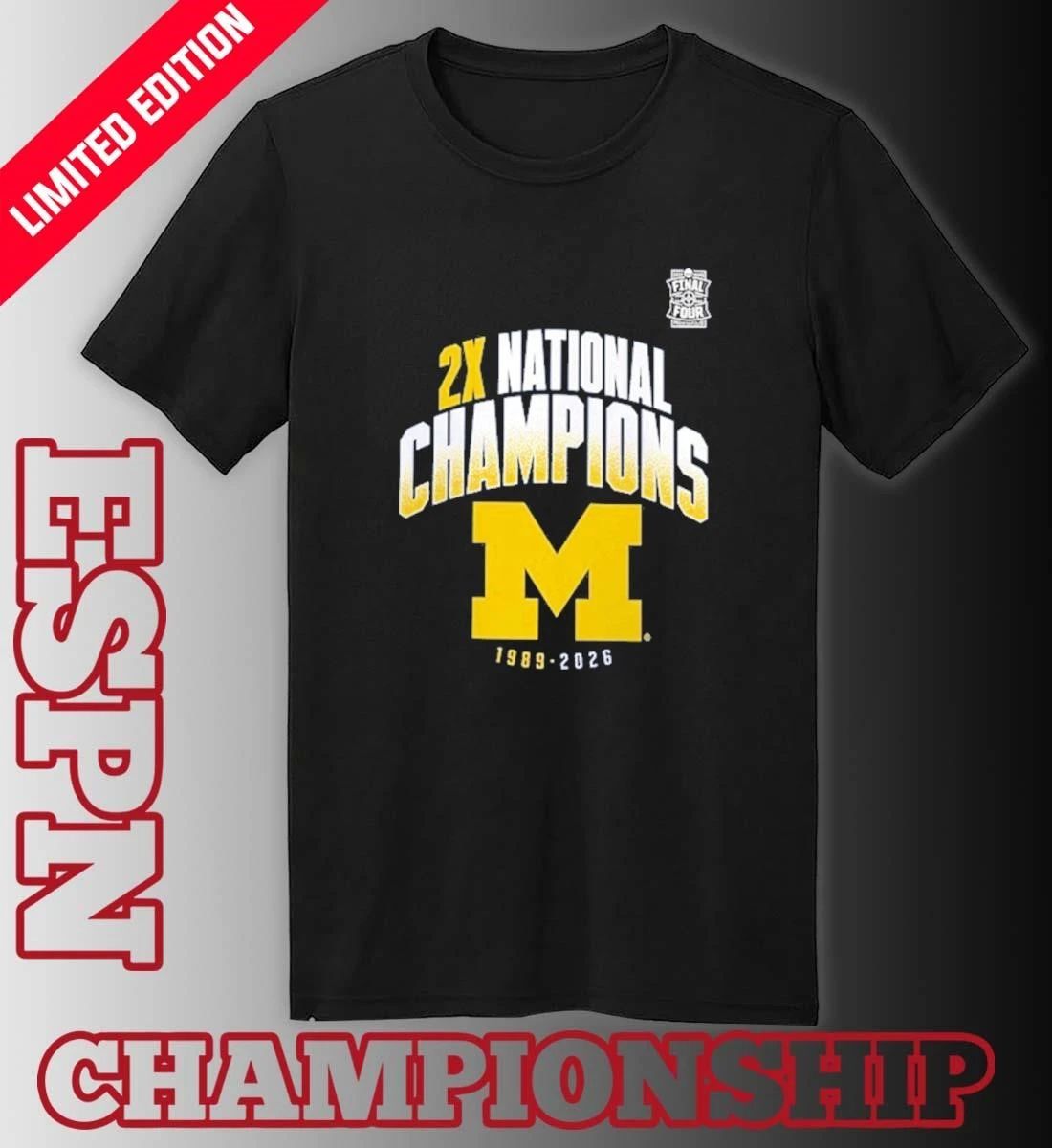 Michigan Wolverines Two-Time NCAA Men’s Basketball National Champions Post Move T-Shirt