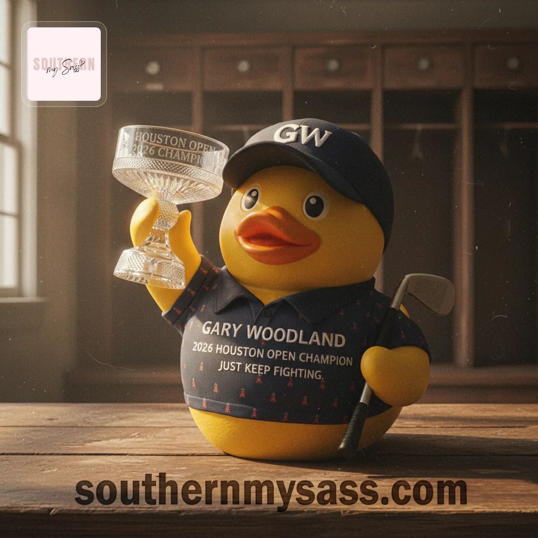 Gary Woodland 2026 Houston Open Champion Golf Rubber Duck