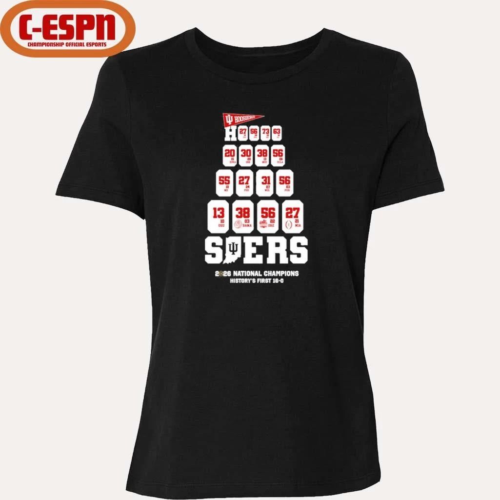 IU Football History Made First 16-0 National Champions Shirt