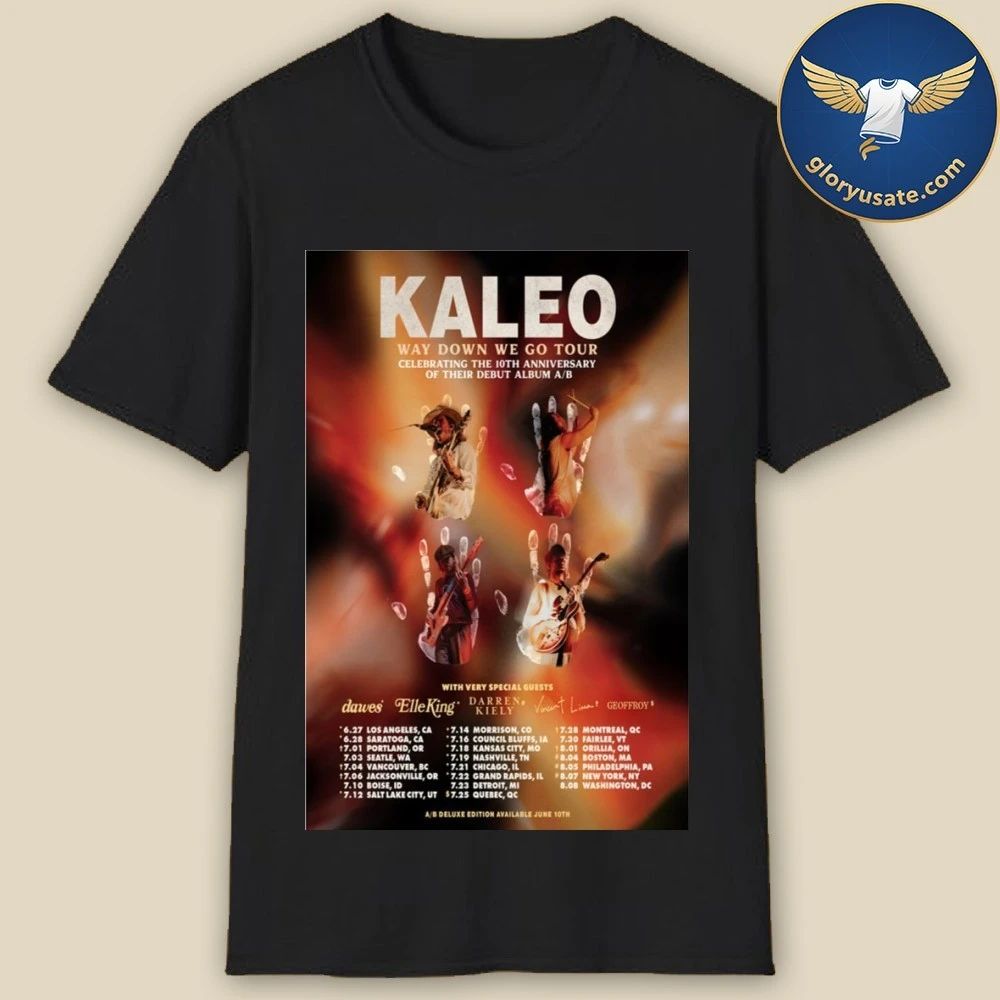 Kaleo Way Down We Go Tour 2026 Poster Shirt