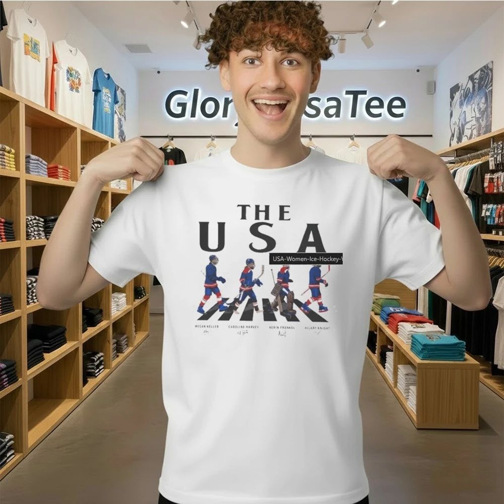 USA Women Ice Hockey Walking Road Signatures Shirt