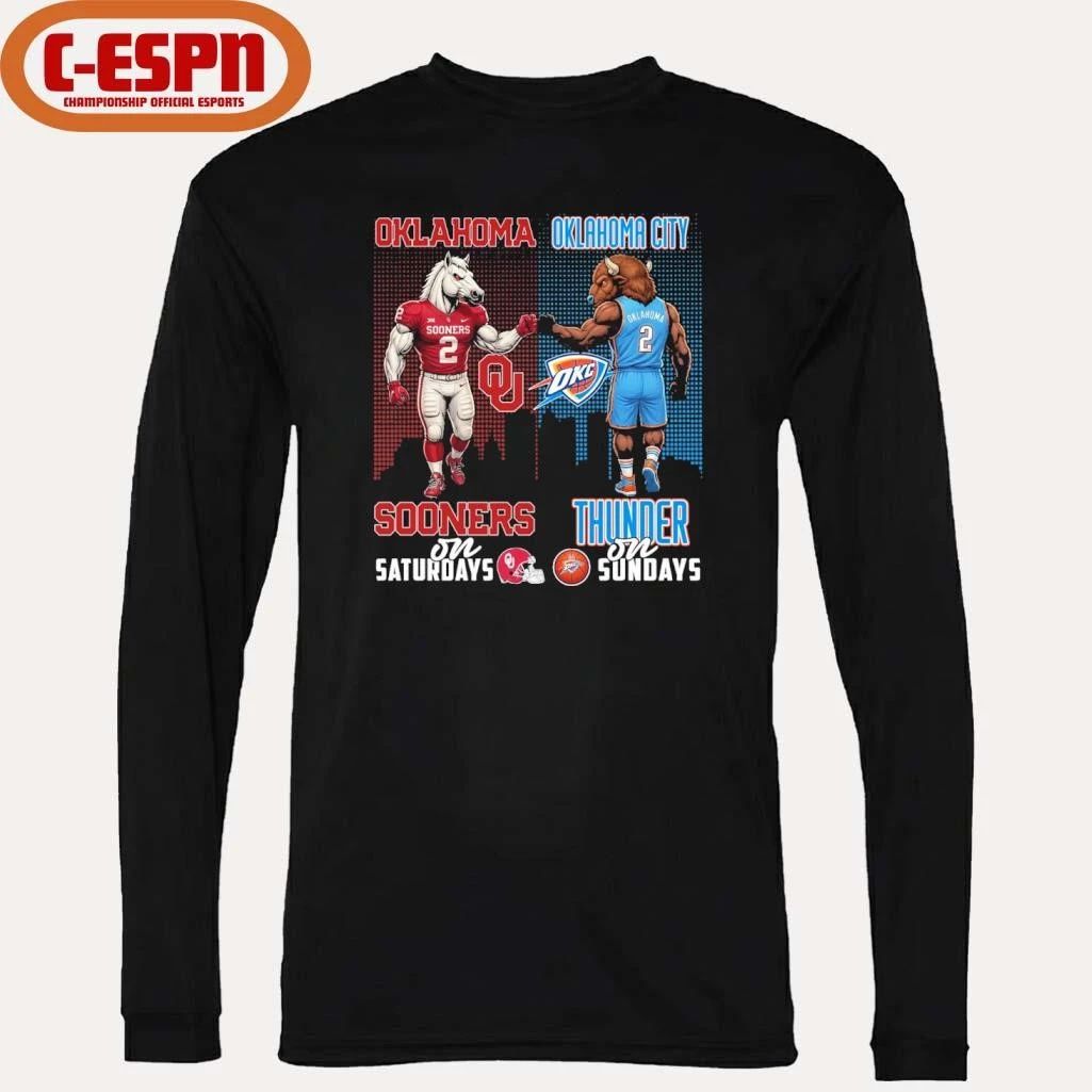 Mascot Oklahoma Sooners On Saturdays And Oklahoma City Thunder On Sundays Shirt