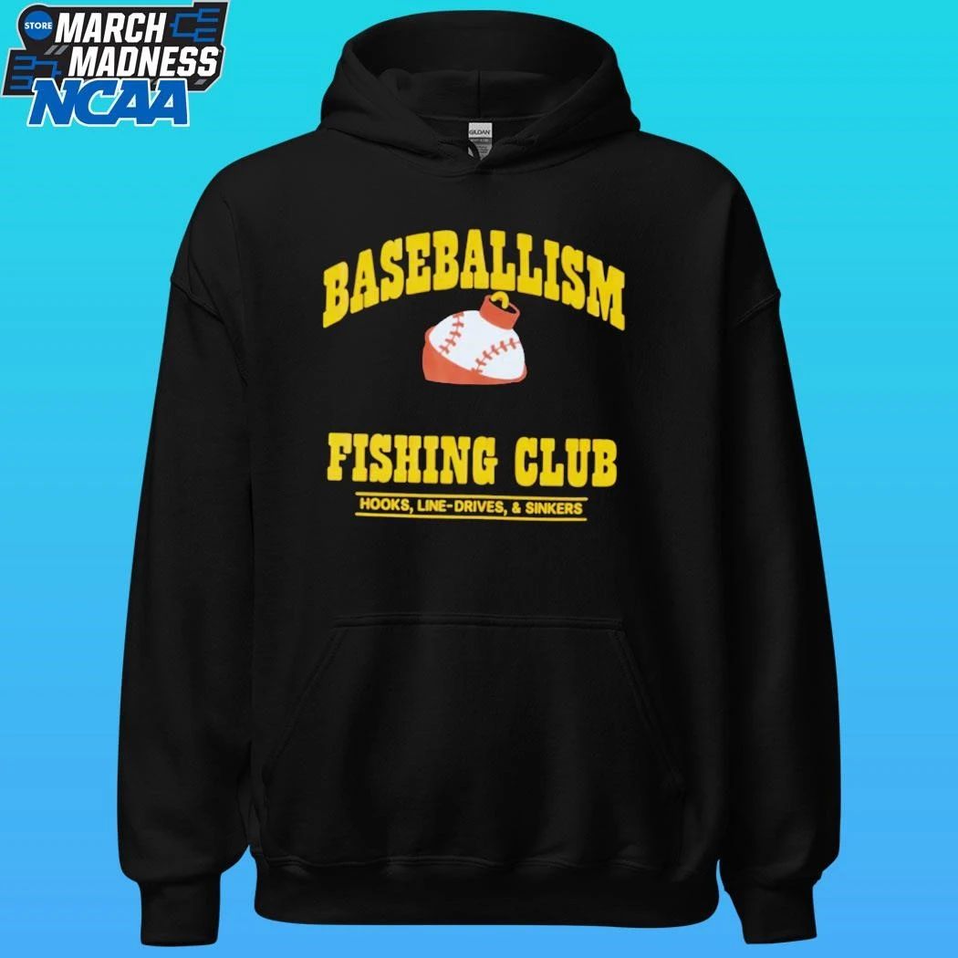 Baseballism Fishing Club Hooks Line Drives And Sinkers Shirt
