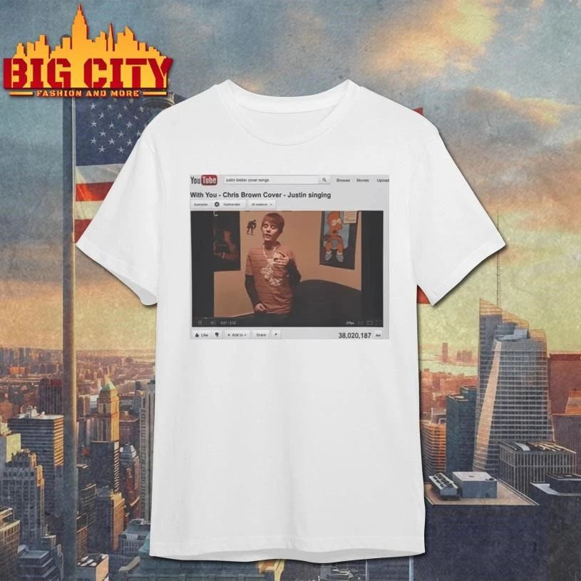 Justin Bieber With You Chris Brown Cover Justin Singing Photo Shirt