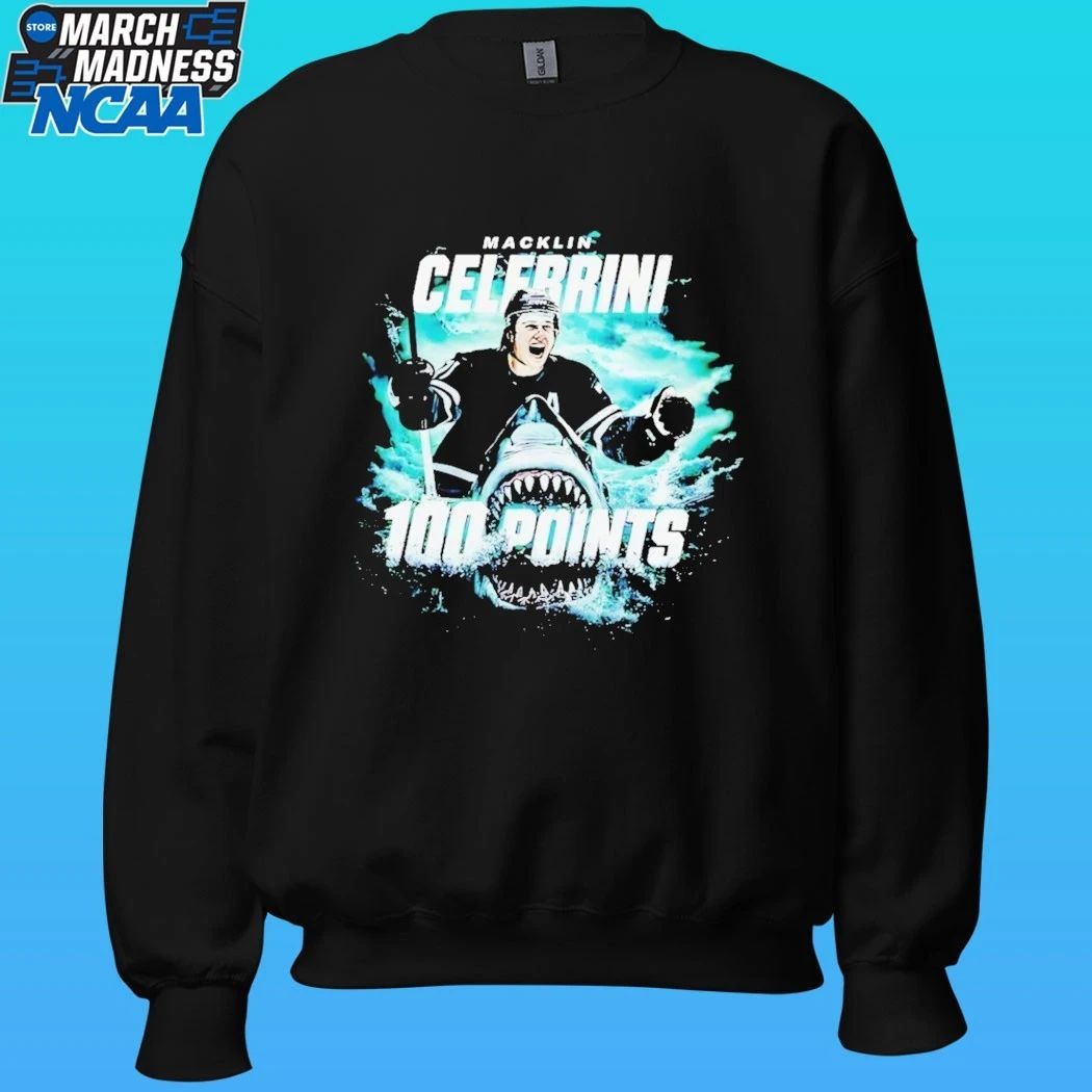 Macklin Celebrini San Jose Sharks 100 Points Shirt