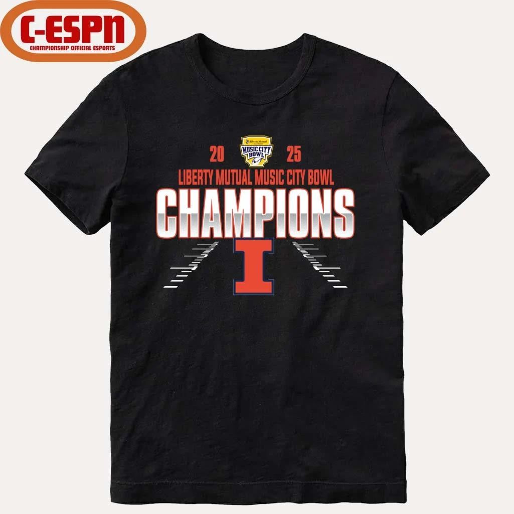 Illinois Fighting Illini Liberty Mutual Music City Bowl Champions T-Shirt
