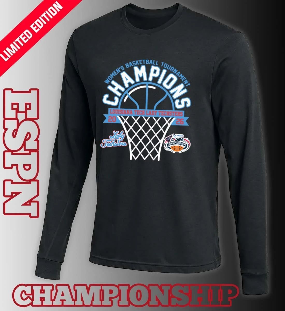 Conference USA Women’s Basketball Tournament Champions 2026 Louisiana Tech Lady Techsters T-Shirt