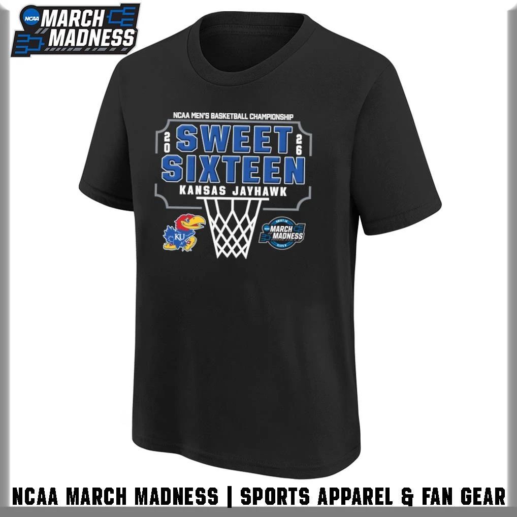 Kansas Jayhawks 2026 NCAA Men’s Basketball Tournament March Madness Sweet Sixteen T-Shirt