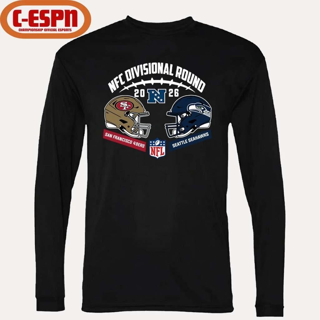 Seahawks Vs 49ers 2025-26 NFC Divisional Round Duel Helmet T-Shirt
