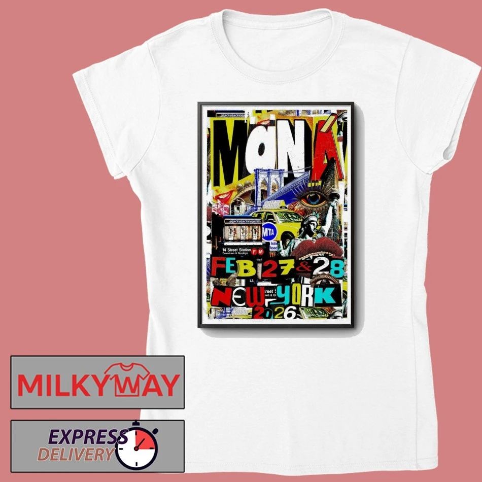 Poster Maná New York, City Feb 27 – 28 2026 shirt