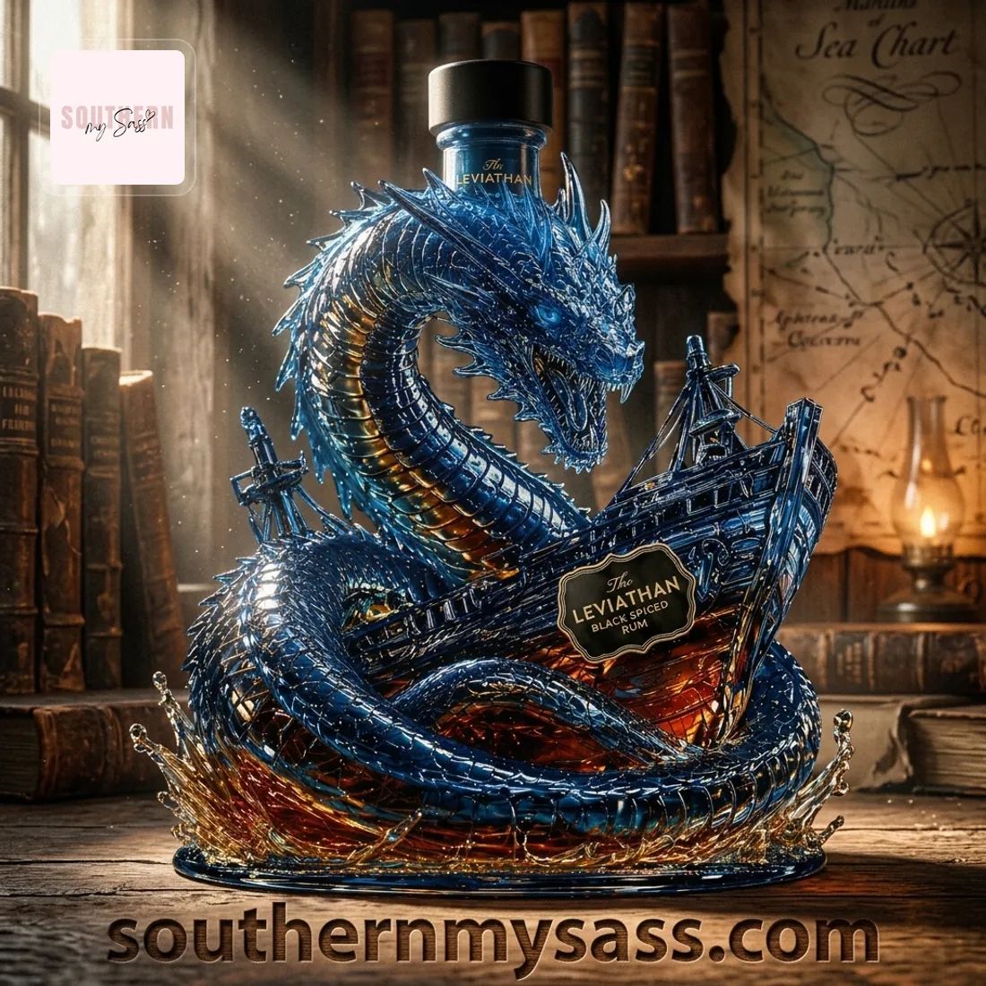 Leviathan Dragon Collectible Premium Black Spiced Whiskey Bottle
