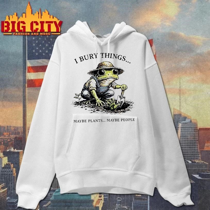 Frog I Bury Things Maybe Plants Maybe People Vintage Shirt
