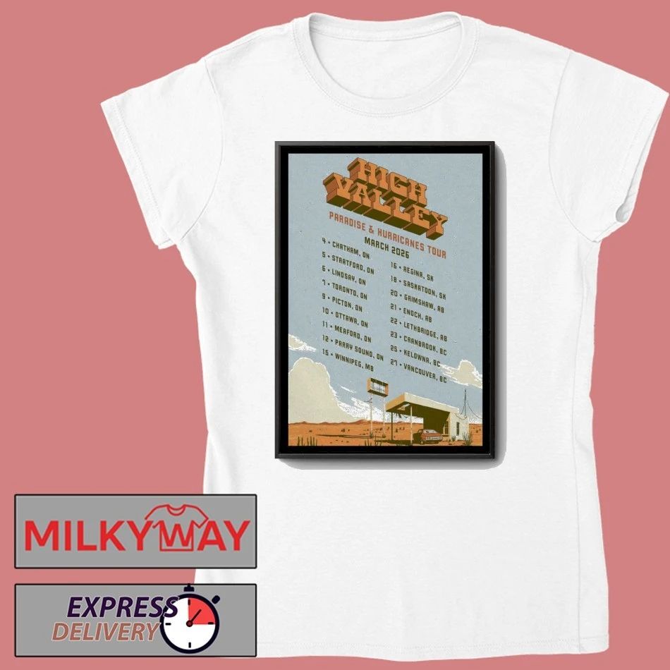 High Valley Paradise Hurricanes Tour March 2026 Poster shirt