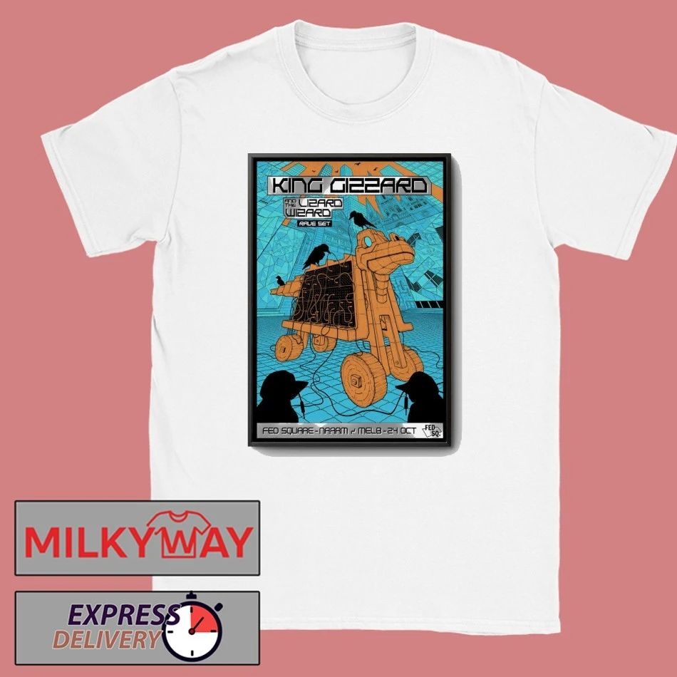 King Gizzard And The Lizard Wizard Oct 24 2025 Fed Square Main Stage in Melbourne, Australia Poster shirt