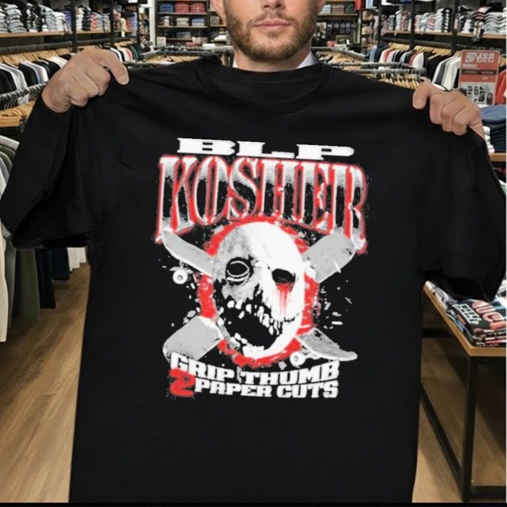 Blp Kosher Merch Store Grip Thumb 2 Paper Cuts Shirt