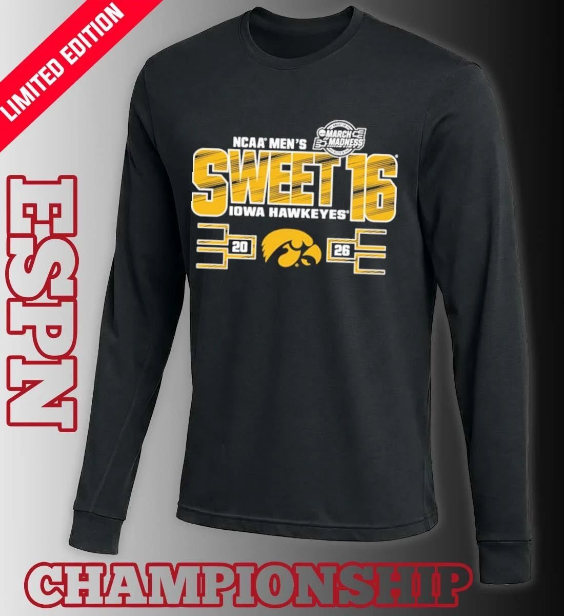 Iowa Hawkeyes NCAA Men’s Basketball Sweet 16 Shirt