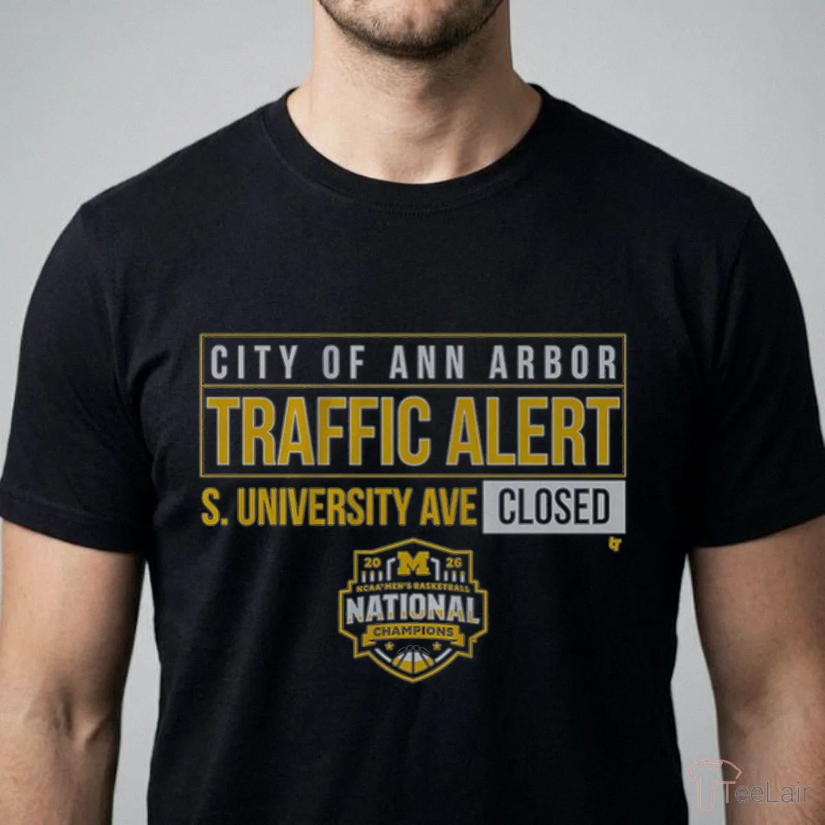 Michigan Wolverines MBB 2026 National Champions S. University Ave Closed Shirt